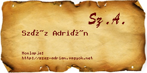 Száz Adrián névjegykártya