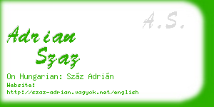 adrian szaz business card