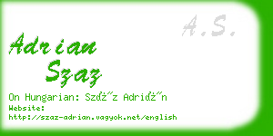 adrian szaz business card